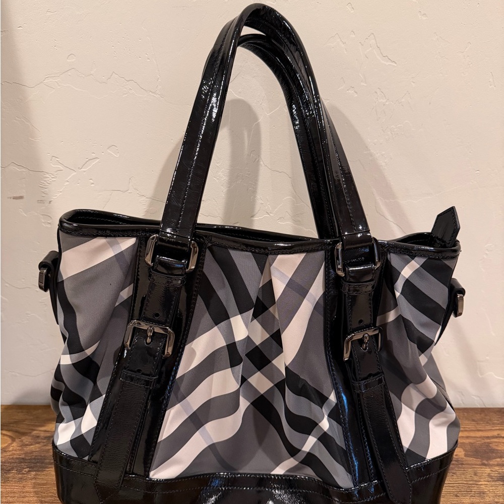 Burberry Black and Gray Tote Bag